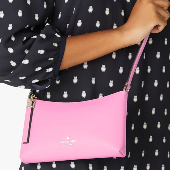 KATE SPADE Sadie Small Crossbody in Surf Pink Saffiano Leather NWT - Picture 13 of 14